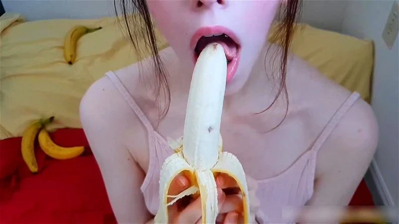 Banana Lick and Suck with some drool (Who is she?)