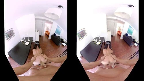 brunette, vr, small tits, virtual reality