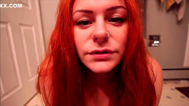 Red head long tongue bitch braces