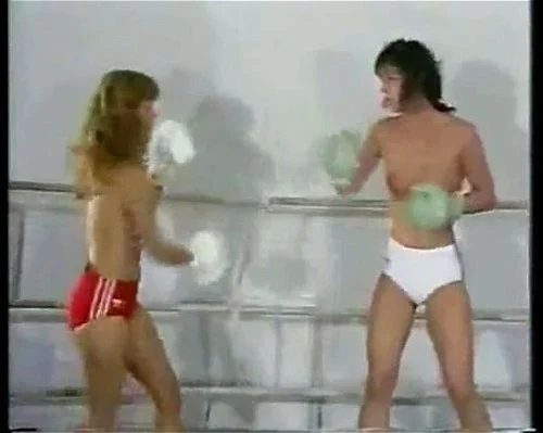 topless boxing, vintage, caucasian, small tits