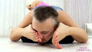 Reverse head sit foot domination