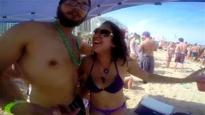 Titty flashing on beach