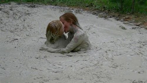 quicksand, lesbian, bbw, mud