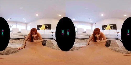 virtual reality, blowjob, pov, redhead
