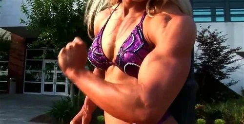 fbb, female bodybuilder, muscle babe, blonde