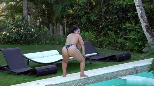 big ass, latina, bouncing boobs, oiled tits