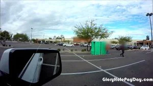 Porta Gloryhole cum in my mouth outside in the parking lot
