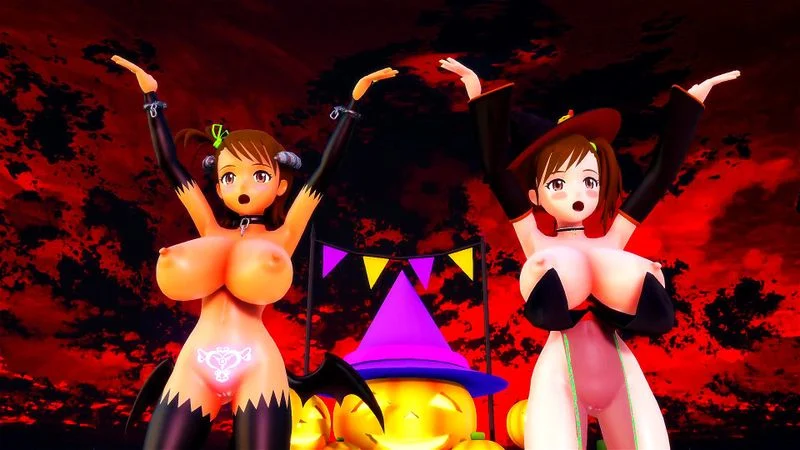 【MMD】iM@S Hutami Mami and Ami Happy Halloween