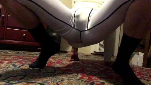 striptease, solo, fetish, ass leggings
