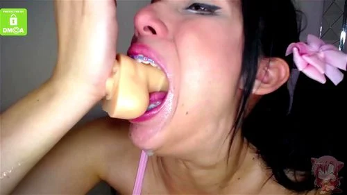 spit, mouth fetish, blowjob, toy