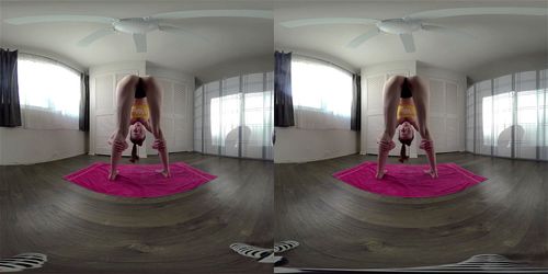 virtual reality, babe, yoga, amateur