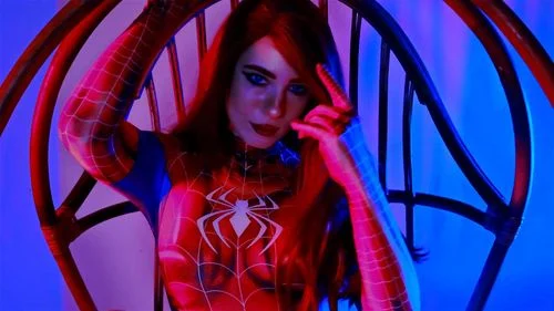 solo, fetish, spider girl, cosplay