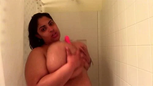 bbw latina huge tits shower