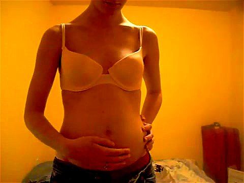stuffing belly, amateur, stuffed belly, blonde