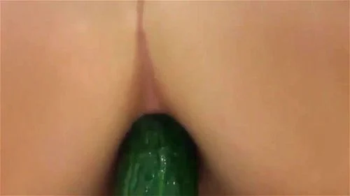 cucumber masturbation, brunette, russian, anal