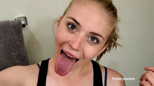 tongue fetish, blonde, solo, face fetish