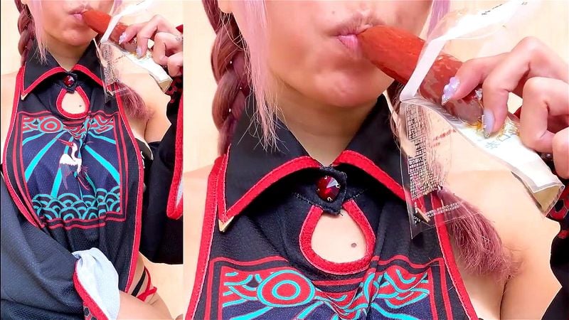 【ASMR】太い〇〇〇を舐めてみました…　-sucking licking a big ××××-【音フェチ】