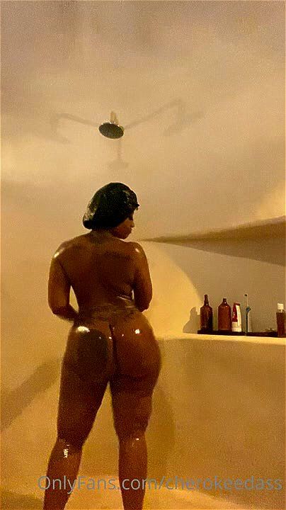 ebony shower, solo, big ass, shower