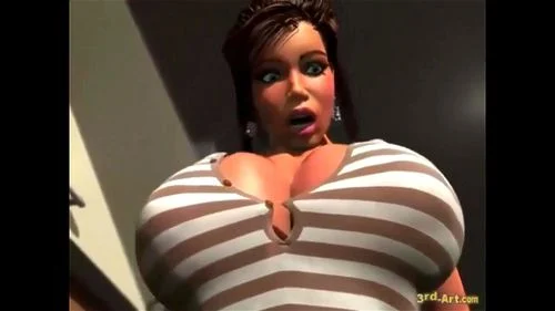 hentai, breast expansion, brunette, big tits