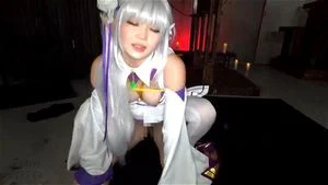 Emilia Cosplay Silver-haired Beautiful Girl Hal Elf Part 2