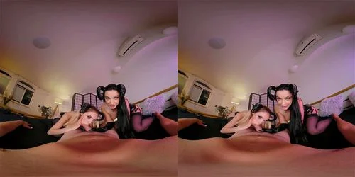 lady gang, big tits, threesome, virtual reality