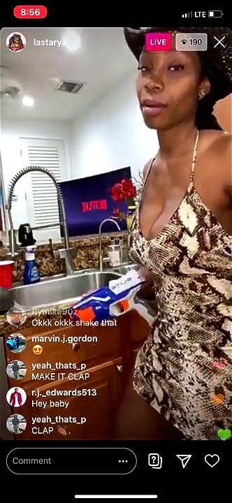 black girl, amateur, instagram live, ass booty