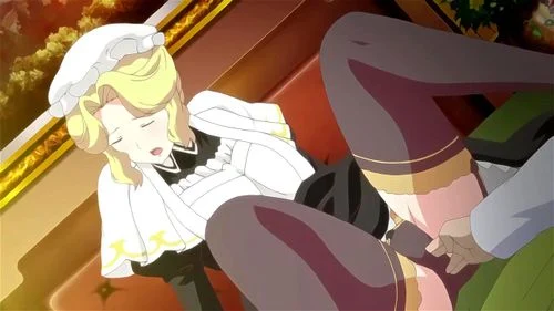 victorian maid, blonde, anime, milf