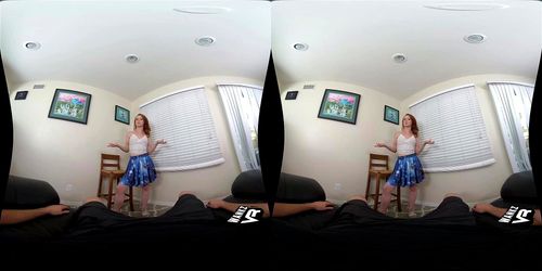 virtual reality, big tits, redhead, pornstar