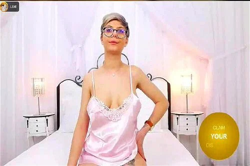 big tits, solo, nightgown, glasses