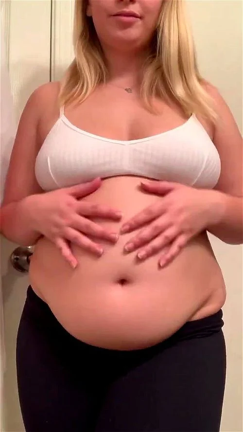 weight gain, fat belly, blonde, babe