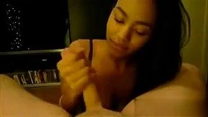 Beautiful Ebony Girlfriend Blowjob and Facial