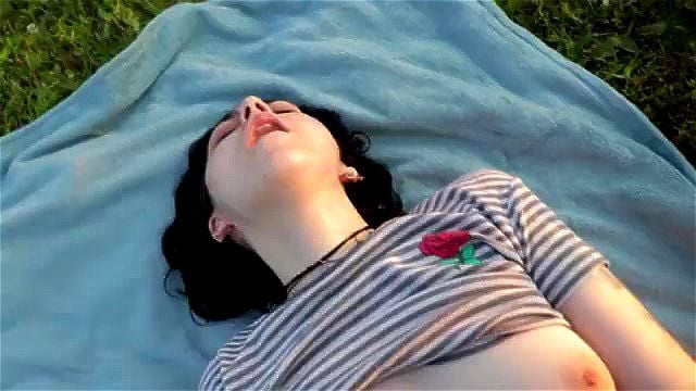 Sexy teen fucking outdoors and get cumshot POV