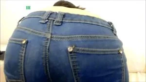 Sexy girl farting in jeans