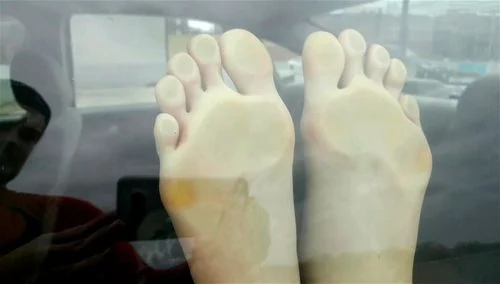 feet, public, blonde, window