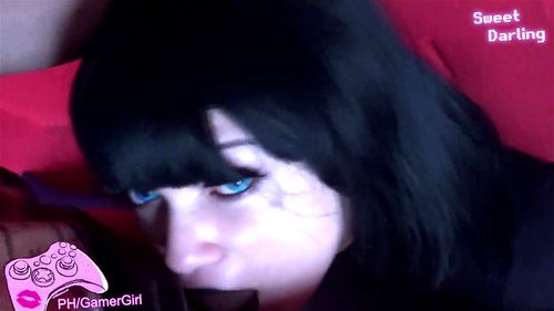 Hot Goth Gets a Massive Cumshot on Face - Mavis Cosplay Sweet Darling￼