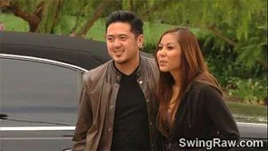 Hot Asian babe Nikki and Mark arrive to the swinger mansion