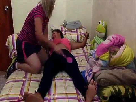 Girl Tickled by mom - Latina