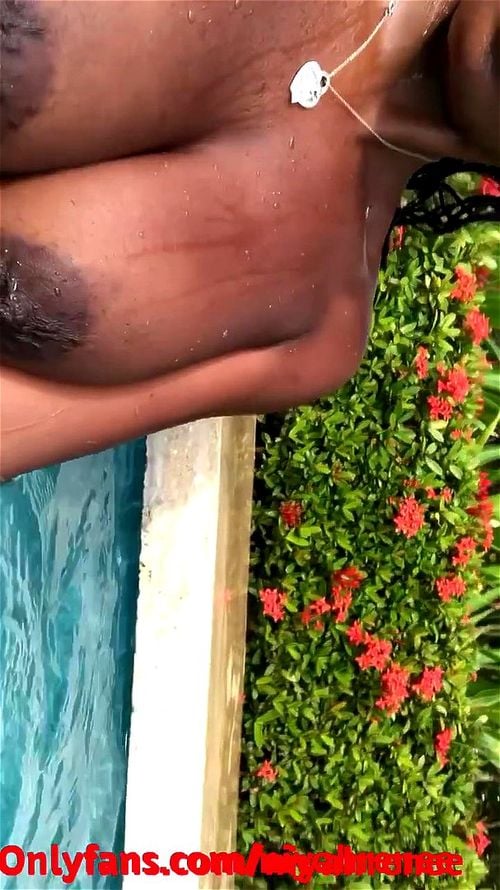 pool, tits, big tits, ebony