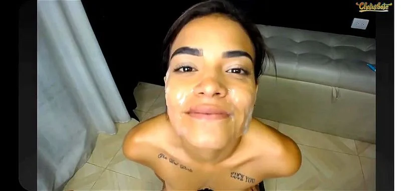 latina cum in face groupsex