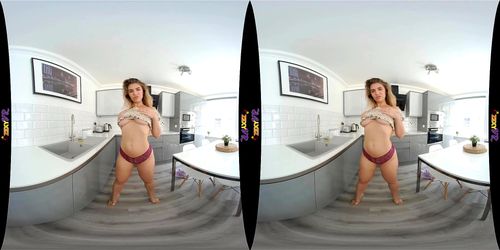 vr, brunette, big tits, virtual reality