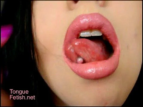 spit, tongue, brunette, mouth