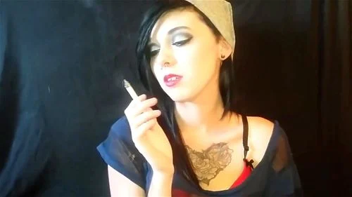 fetish, smoking fetish, goth girl