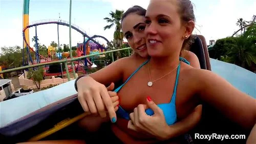 pussy eating, Roxy Raye, amusement park, squirt