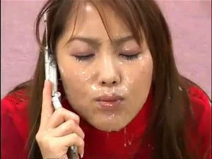 Watch Cute Japanese girl gets bukkaked while talking on the phone #2 -  Facial, Fetish, Bukkake Porn - SpankBang