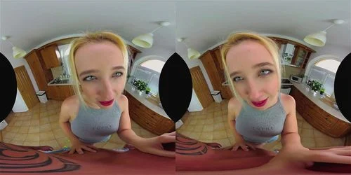 virtual reality, kitchen, blonde, vr