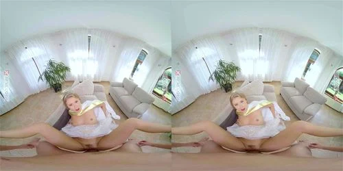 virtual reality, blonde, pov, blowjob