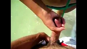 Beach handjob