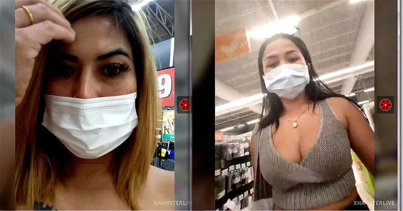 mv 233 2 thai girls flashing at supermarket