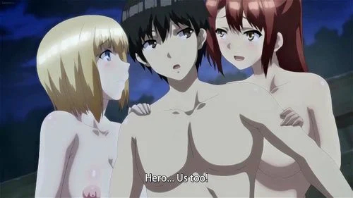 isekai harem, hentai anime, big tits, bowjob