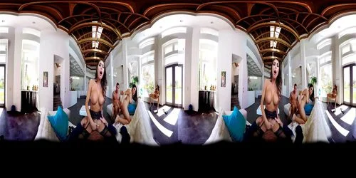 virtual reality, August Ames, ride, threesome